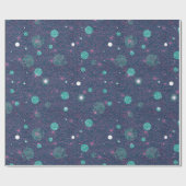 Abstracte Paarse groene cirkels glitter kerst Cadeaupapier (Vlak)