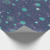 Abstracte Paarse groene cirkels glitter kerst Cadeaupapier (Hoek)