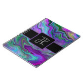 Abstracte Paarse, groene en blauw-vochtige kunst Notitieboek (Linkerzijde)