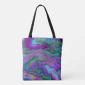 Abstracte Paarse, groene en blauw-vochtige kunst Tote Bag (Achterkant)
