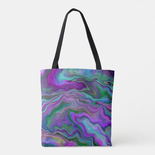 Abstracte Paarse, groene en blauw-vochtige kunst Tote Bag (Achterkant)