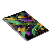 ABSTRACTE PAARSE GROENE GOUDEN MARDI GRAS SPATTEN NOTITIEBOEK (Rechterzijde)