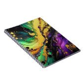 ABSTRACTE PAARSE GROENE GOUDEN MARDI GRAS SPATTEN NOTITIEBOEK (Rechterzijde)