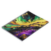 ABSTRACTE PAARSE GROENE GOUDEN MARDI GRAS SPATTEN NOTITIEBOEK (Linkerzijde)