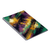 ABSTRACTE PAARSE GROENE GOUDEN MARDI GRAS SPATTEN NOTITIEBOEK (Rechterzijde)