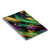 ABSTRACTE PAARSE GROENE GOUDEN MARDI GRAS SPATTEN NOTITIEBOEK (Rechterzijde)