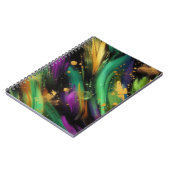 ABSTRACTE PAARSE GROENE GOUDEN MARDI GRAS SPATTEN NOTITIEBOEK (Linkerzijde)