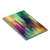 ABSTRACTE PAARSE GROENE GOUDEN MARDI GRAS SPATTEN NOTITIEBOEK (Rechterzijde)