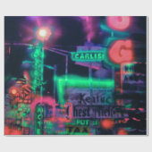 Abstracte Paarse groene rode neon lights Medley Cadeaupapier (Vlak)