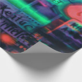 Abstracte Paarse groene rode neon lights Medley Cadeaupapier (Hoek)