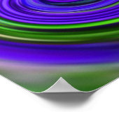 Abstracte Paarse groene stalen kleuren afdrukken Poster (Hoek)