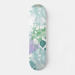 Abstracte Paarse groene verf Skateboard