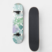Abstracte Paarse groene verf Skateboard (Voorkant)