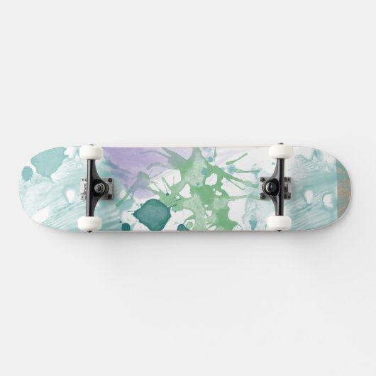 Abstracte Paarse groene verf Skateboard (Horizontaal)