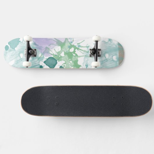 Abstracte Paarse groene verf Skateboard (Horizontaal)