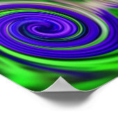 Abstracte Paarse groene zwenkkleuren Poster (Hoek)