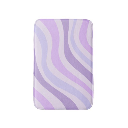 Abstracte Paarse Groovy Stripe Liquid Pattern Badmat (Voorkant Verticaal)