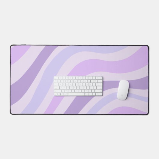 Abstracte Paarse Groovy Stripe Liquid Pattern Bureaumat (Keyboard & Muis)
