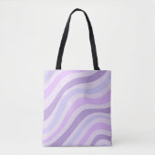 Abstracte Paarse Groovy Stripe Liquid Pattern Tote Bag (Voorkant)