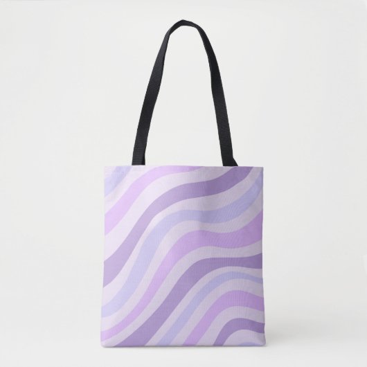 Abstracte Paarse Groovy Stripe Liquid Pattern Tote Bag (Voorkant)