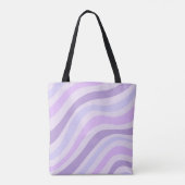 Abstracte Paarse Groovy Stripe Liquid Pattern Tote Bag (Achterkant)