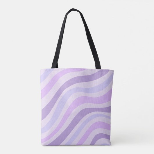 Abstracte Paarse Groovy Stripe Liquid Pattern Tote Bag (Achterkant)