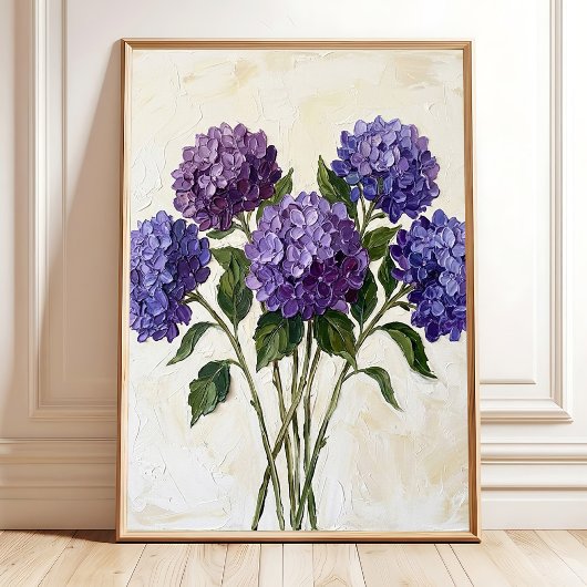 Abstracte Paarse Hortensia Canvasprint Poster