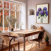 Abstracte Paarse Hortensia Canvasprint Poster