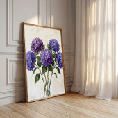 Abstracte Paarse Hortensia Canvasprint Poster