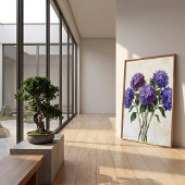 Abstracte Paarse Hortensia Canvasprint Poster