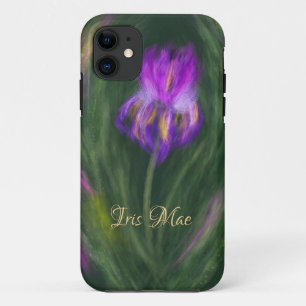 Abstracte Paarse Iris Bloemmotief Case-Mate iPhone Case