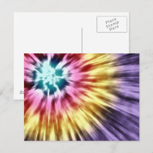 Abstracte Paarse kleurstof Briefkaart (Voorkant / Achterkant)