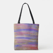 Abstracte Paarse, Koraal en Goud geschilderde Slag Tote Bag (Achterkant)