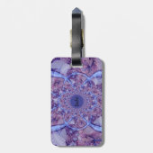 Abstracte Paarse Lavender Monogrammed Boho Art Bagagelabel (Achterkant verticaal)