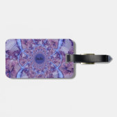 Abstracte Paarse Lavender Monogrammed Boho Art Bagagelabel (Achterkant horizontaal)
