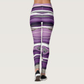 Abstracte Paarse lijnen vormen ontwerp-Leggings Leggings (Achterkant)