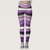Abstracte Paarse lijnen vormen ontwerp-Leggings Leggings (Voorkant)