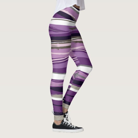 Abstracte Paarse lijnen vormen ontwerp-Leggings Leggings (Rechts)