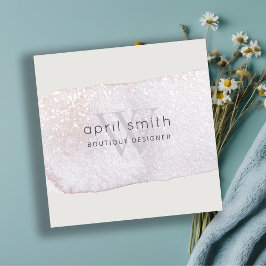 Abstracte Paarse Lila Borstel Stoke Monogram Shiny Vierkante Visitekaartje