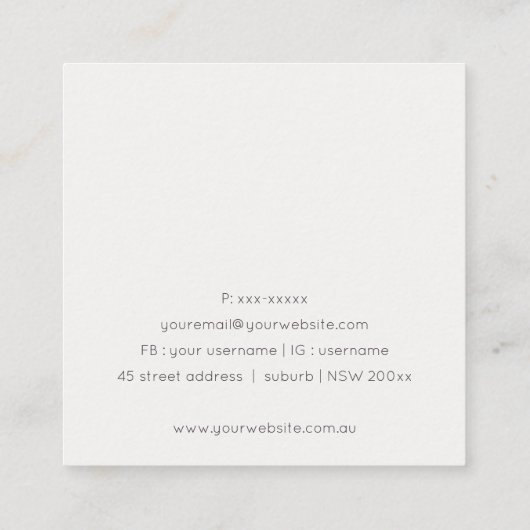 Abstracte Paarse Lila penseel Stoke Monogram Glitt Vierkante Visitekaartje (Achterkant)