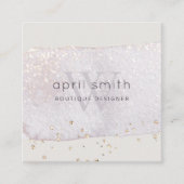 Abstracte Paarse Lila penseel Stoke Monogram Glitt Vierkante Visitekaartje (Voorkant)