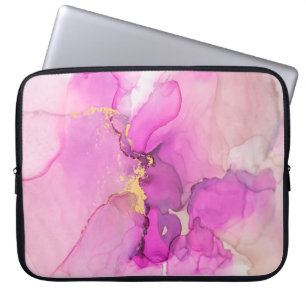 Abstracte paarse, lila, roze, gouden achtergrond laptop sleeve
