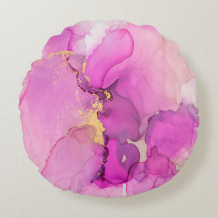 Abstracte paarse, lila, roze, gouden achtergrond  rond kussen