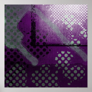 Abstracte Paarse metallic Grunge Canvas afdrukken Poster