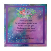 Abstracte Paarse moeder aangepaste notitie Tegeltje (Voorkant)