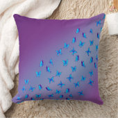 Abstracte paarse Moonbeams en Vlinders Kussen (Deken)