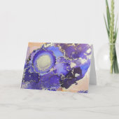 Abstracte Paarse Oranje goudalcohol Inkt Note Kaar Bedankkaart (Achterkant)