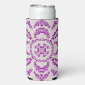 Abstracte Paarse Orchidee Flower Design Pattern Ar Seltzer Blikjeskoeler (Seltzer Achterkant)