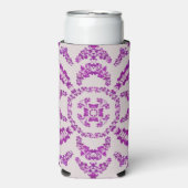 Abstracte Paarse Orchidee Flower Design Pattern Ar Seltzer Blikjeskoeler (Seltzer Voorkant)