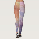 Abstracte Paarse perzik Leggings (Achterkant)